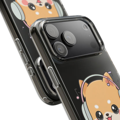 Kawaii Shiba Inu Phone Case – Music Lover Clear Case
