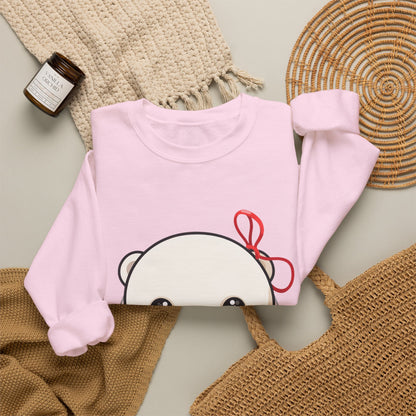 Kawaii Polar Bear Sweatshirt, Jingle Bell Holiday Crewneck