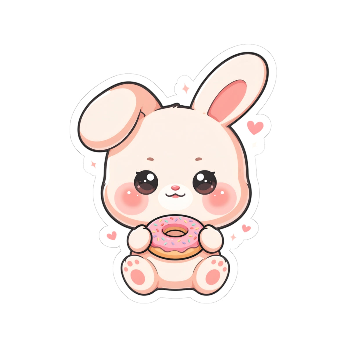 Kawaii Bunny Donut Sticker for Sweet Little Joys