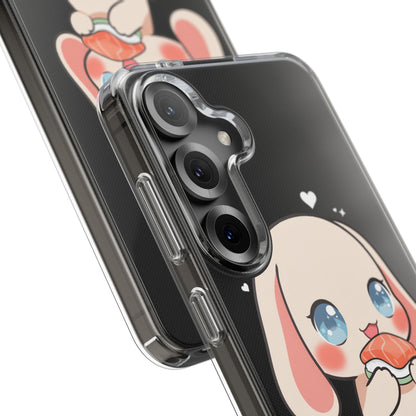 Kawaii Bunny Sushi Phone Case, Clear Impact-Resistant