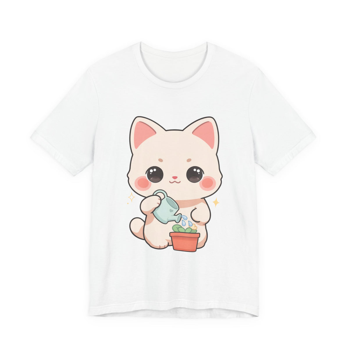 Kawaii Cat Gardening T-Shirt for Plant Lovers