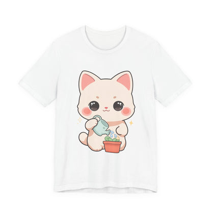 Kawaii Cat Gardening T-Shirt for Plant Lovers