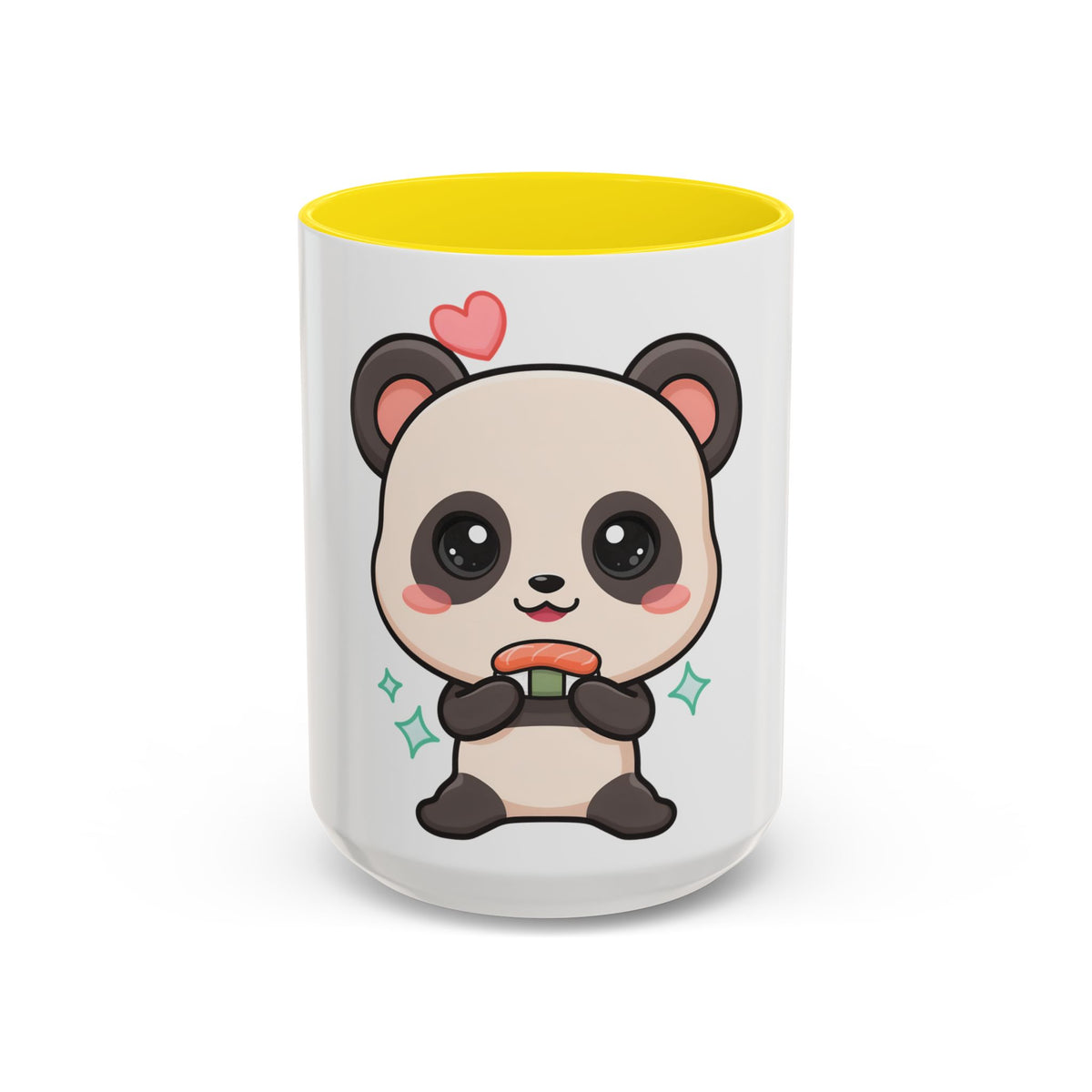Kawaii Panda Coffee Mug, Cute Sushi Lover Accent Mug