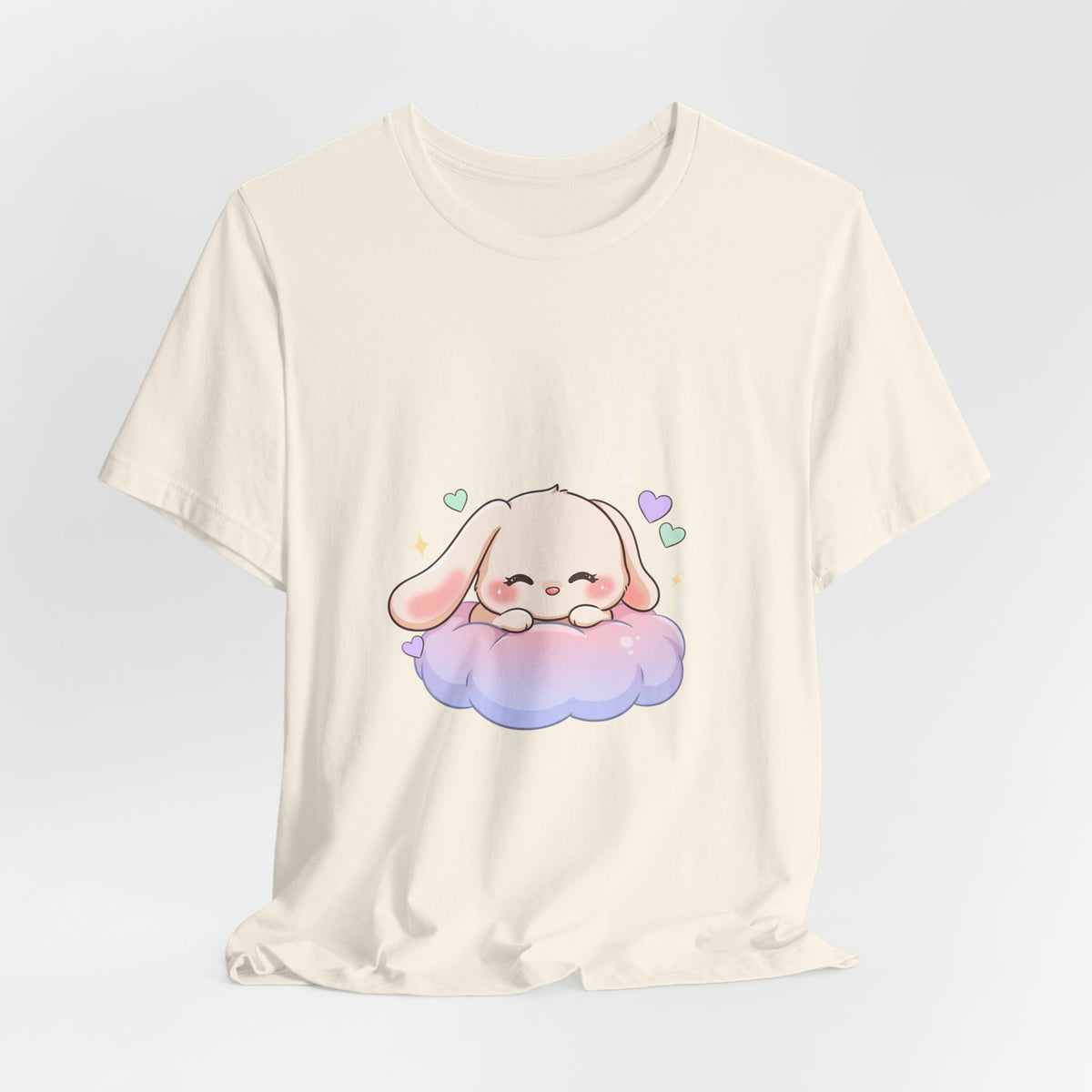 Kawaii Sleeping Bunny Tee, Cute Cloud Nap Unisex Shirt