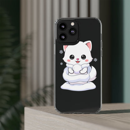 Kawaii Arctic Fox Phone Case, Cute Snow Day Gift