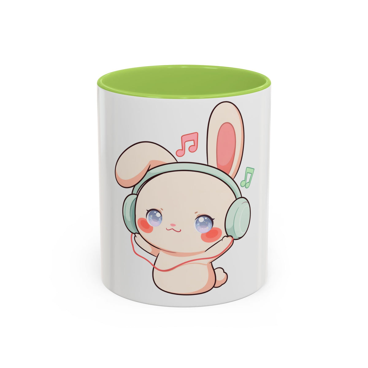 Kawaii Bunny Music Mug, Cute Accent Coffee Mug