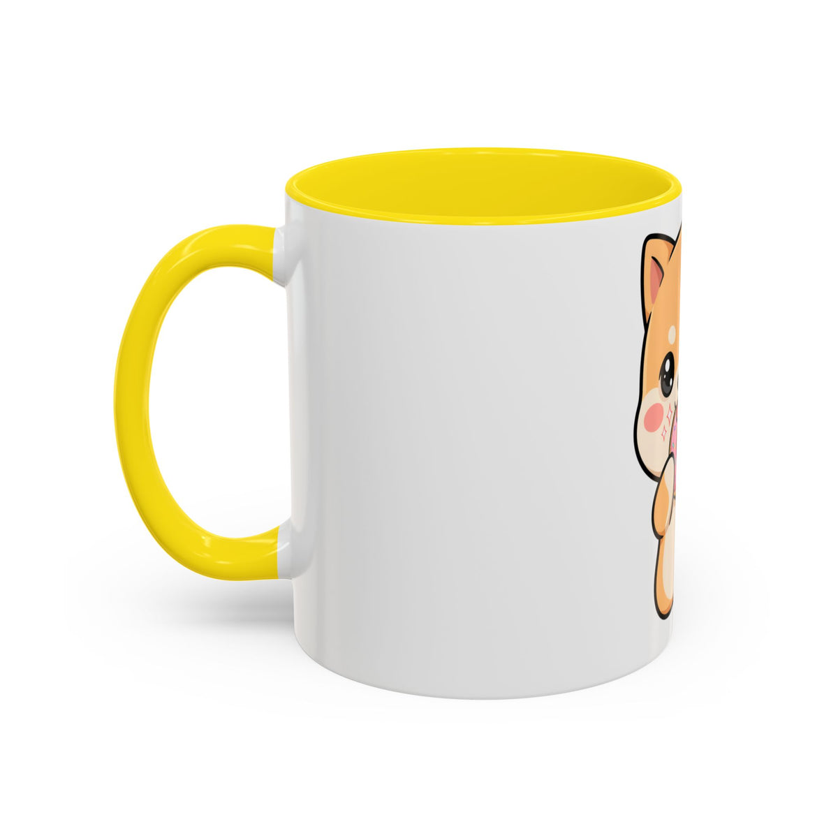 Shiba Inu Donut Mug, Kawaii Accent Coffee Mug
