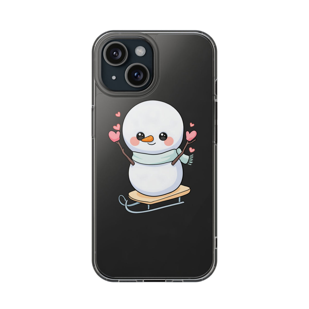 Kawaii Snowman Phone Case, Cute Winter Cheer