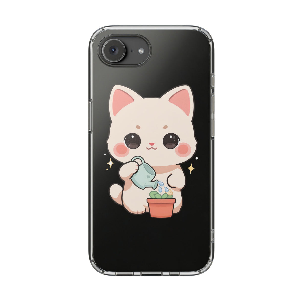 Kawaii Cat Phone Case, Cute Plant Lover Gift