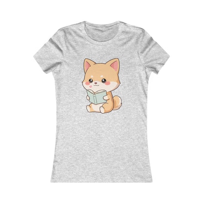 Kawaii Shiba Inu Reading Tee for Book Lovers