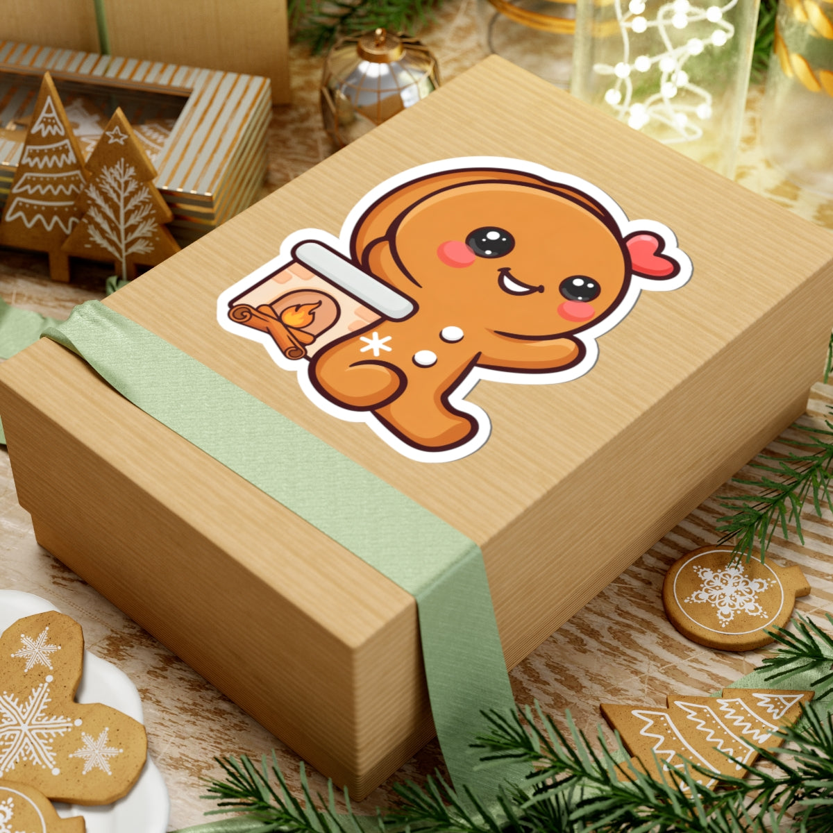 Kawaii Gingerbread Sticker for Cozy Holiday Cheer