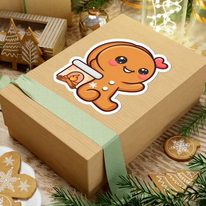 Kawaii Gingerbread Sticker for Cozy Holiday Cheer