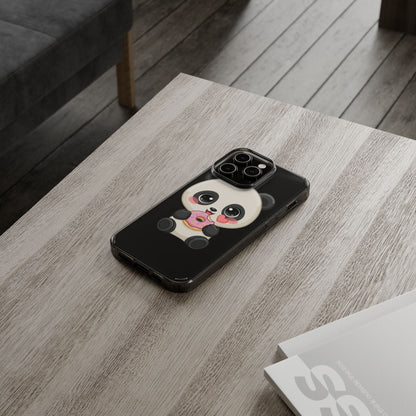 Kawaii Panda Phone Case with Donut