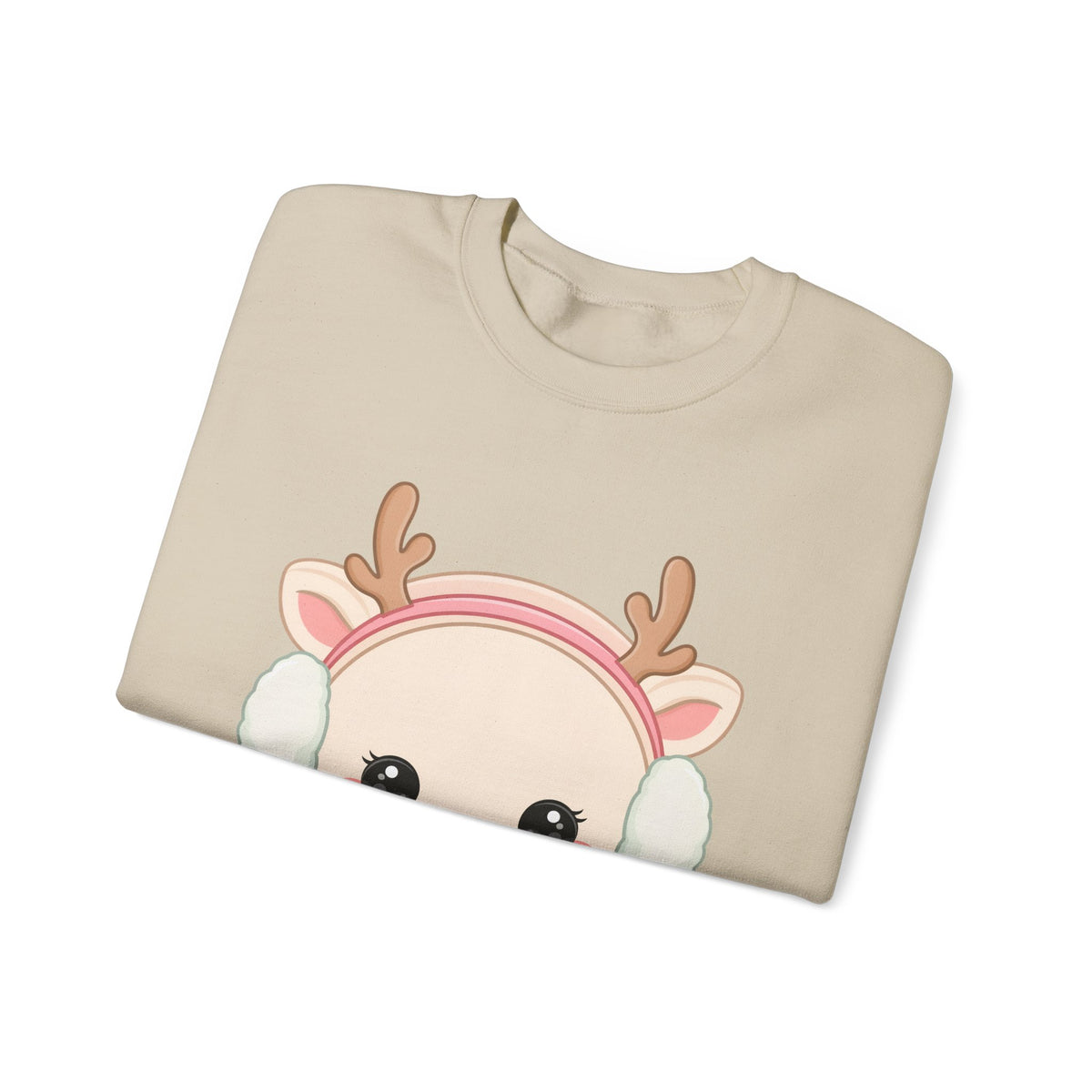 Kawaii Reindeer Sweatshirt, Cute Winter Crewneck