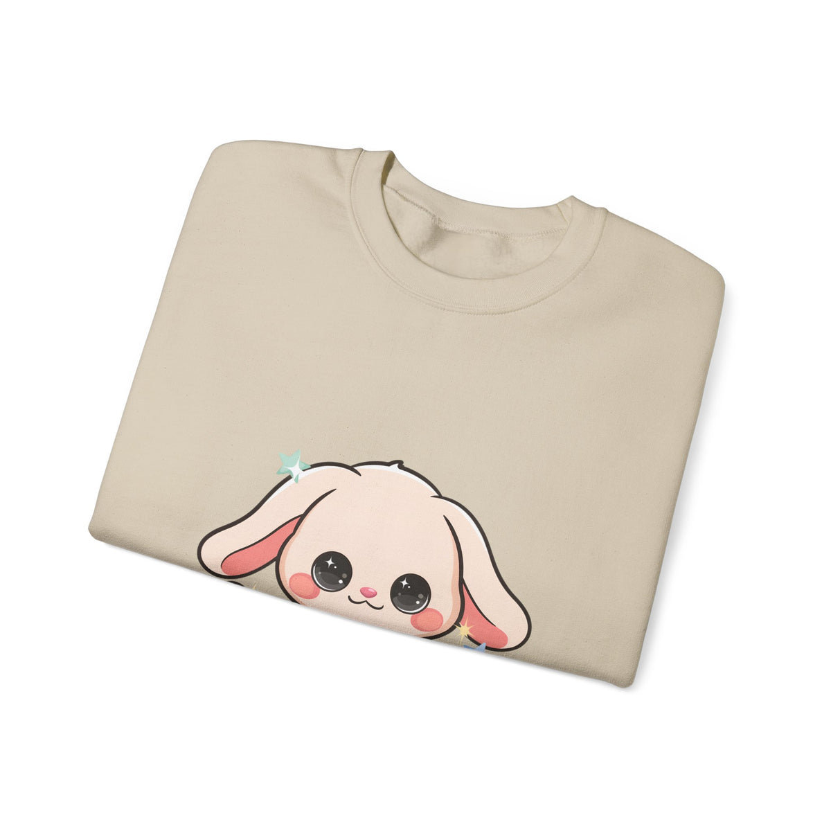 Kawaii Bunny Sweatshirt, Cute Crescent Moon Gift