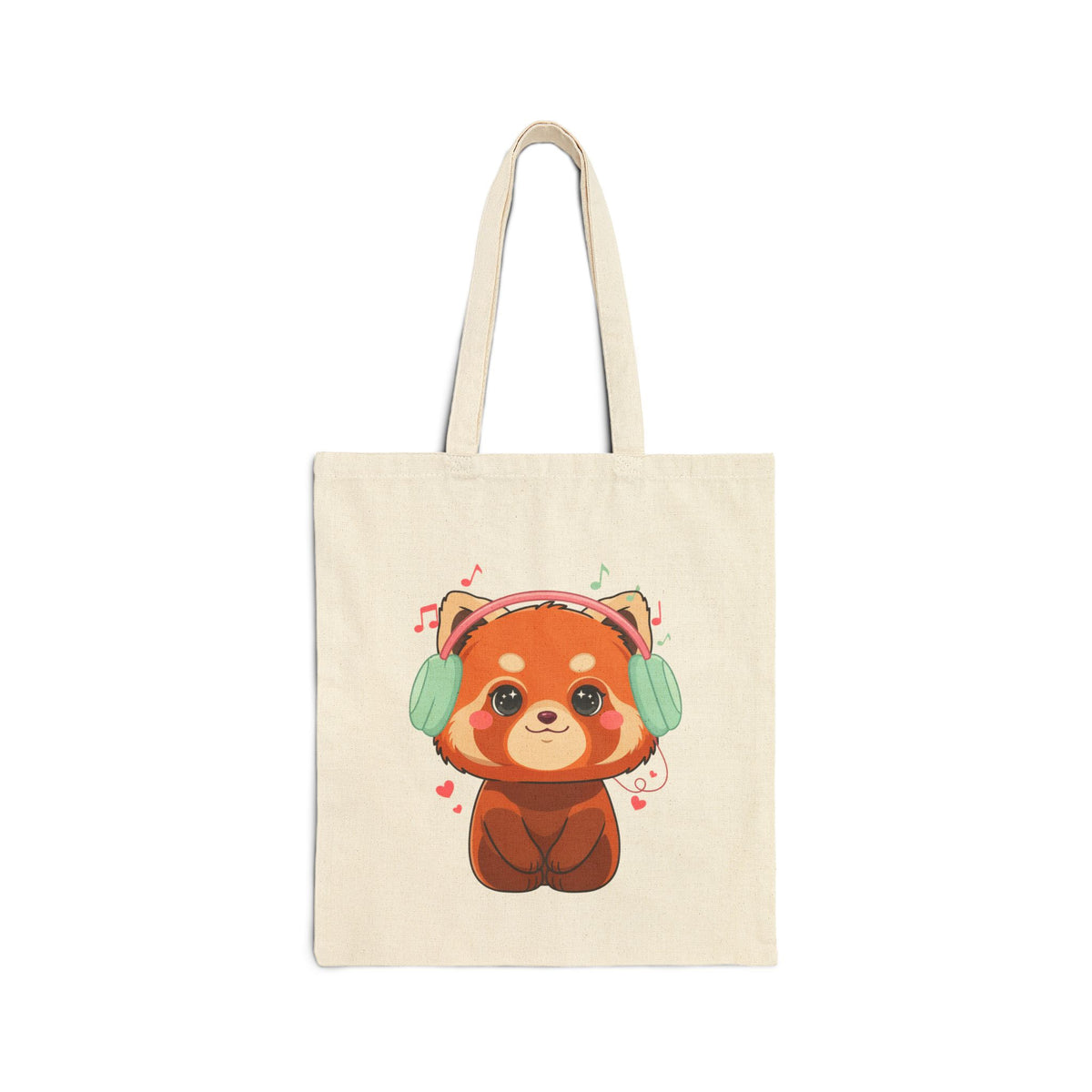 Kawaii Red Panda Tote Bag for Music Lovers