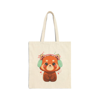 Kawaii Red Panda Tote Bag for Music Lovers