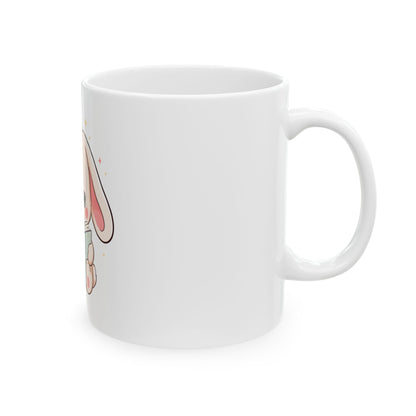 Book Lover Bunny Mug, Cute Reading Gift for Bookworms