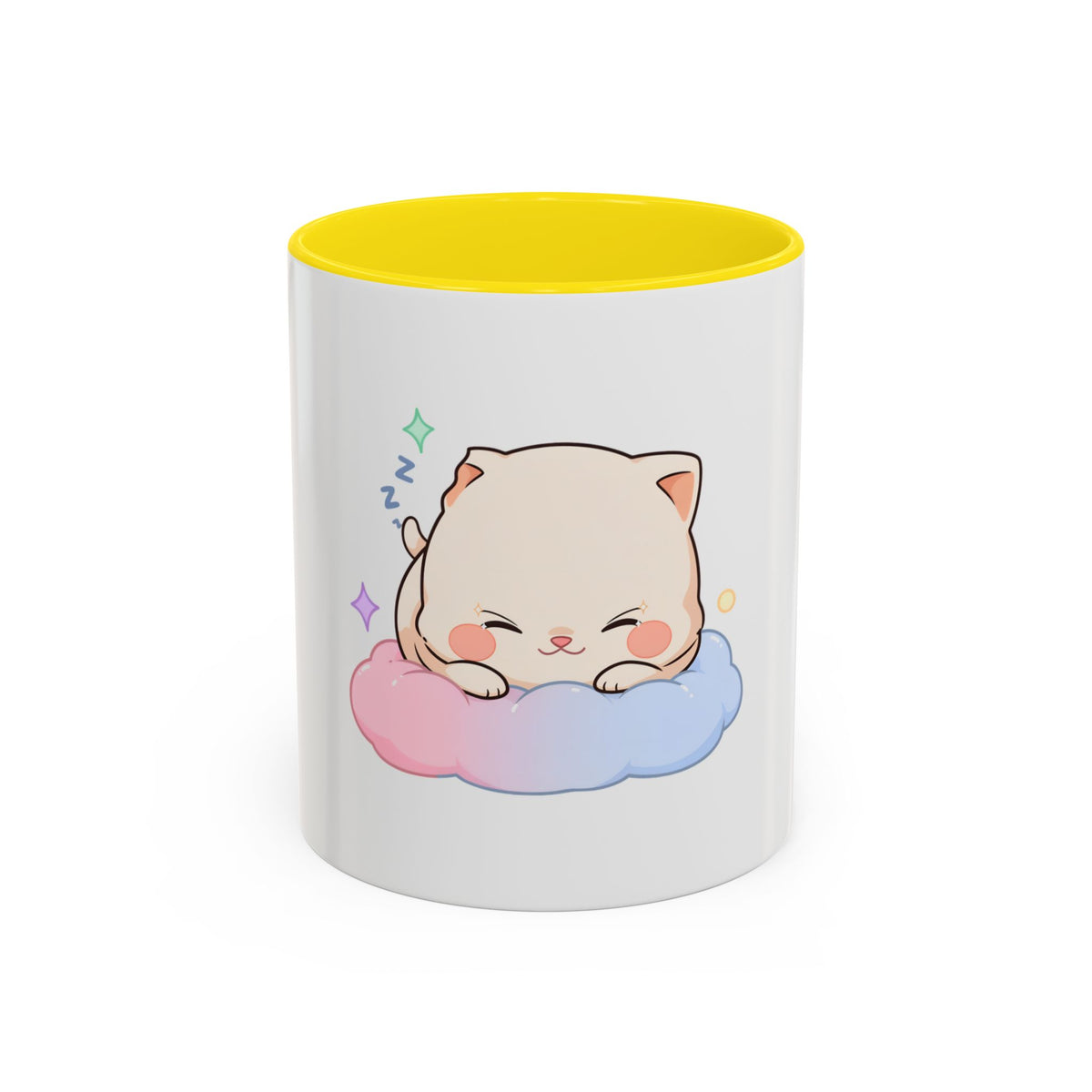 Kawaii Sleeping Cat Accent Coffee Mug