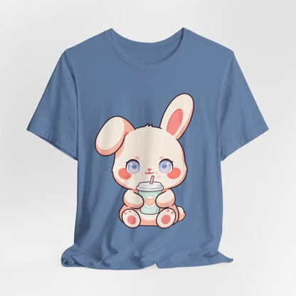 Kawaii Bunny Coffee T-Shirt: Cute Latte Lover Tee