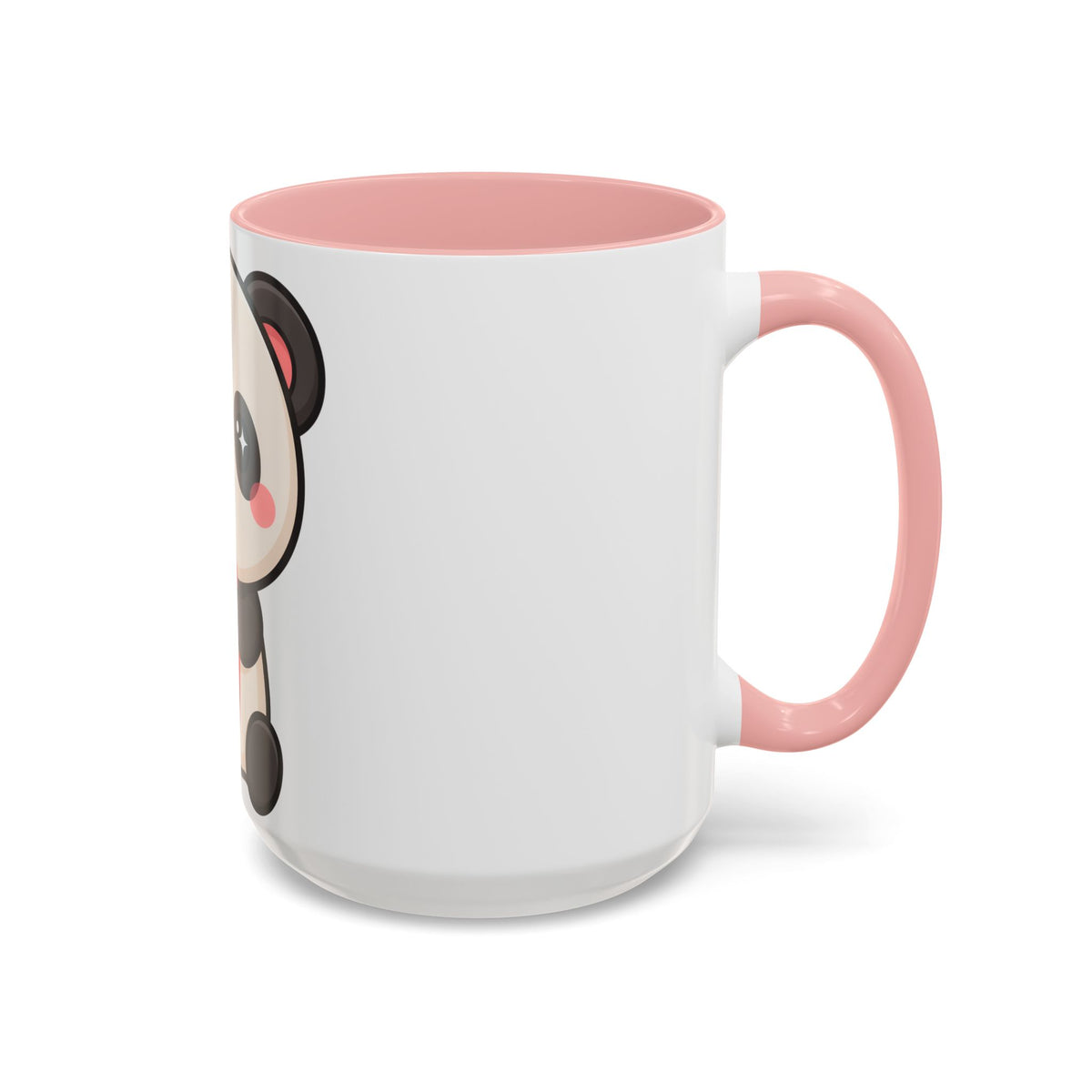 Kawaii Panda Accent Coffee Mug, Strawberry Lover Gift