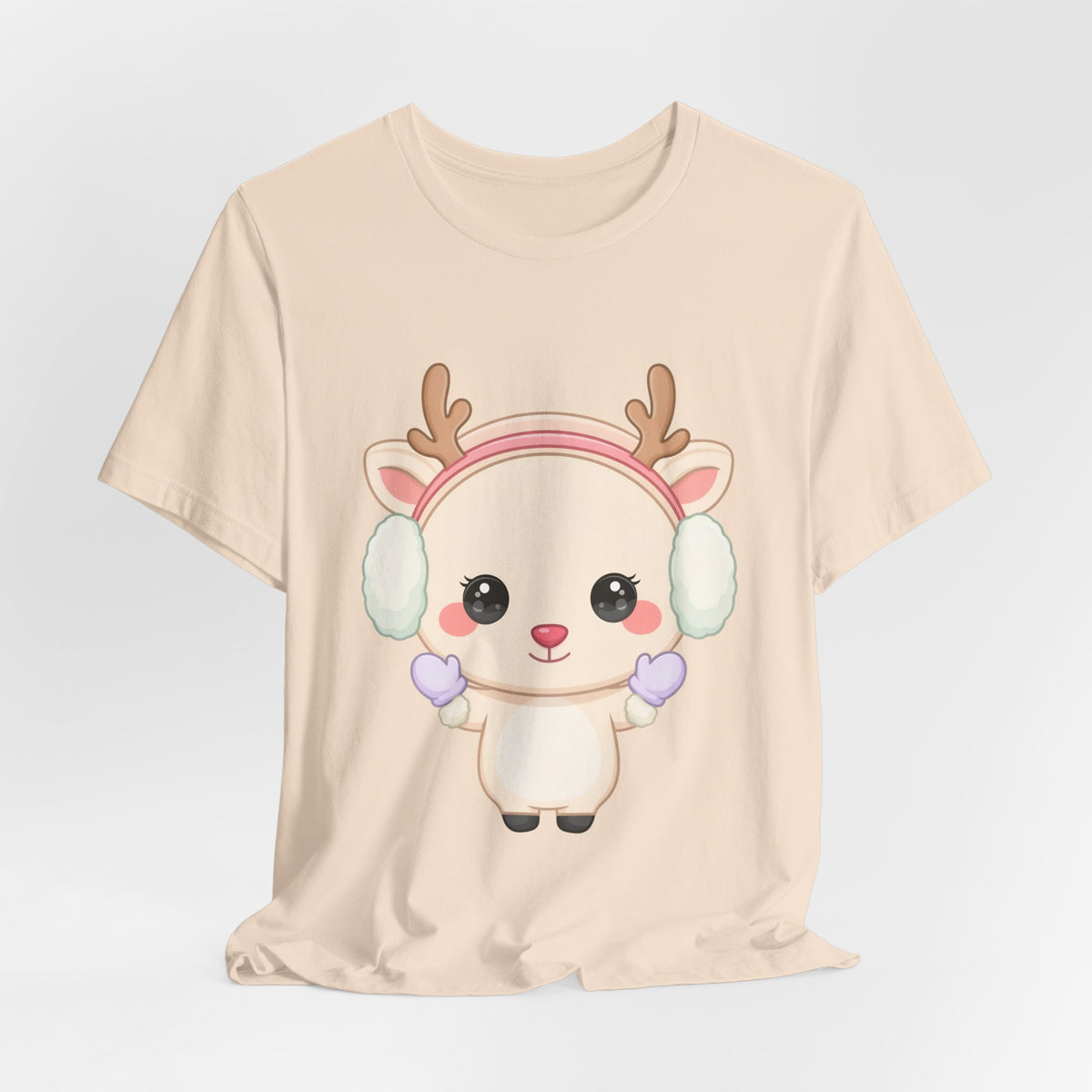 Kawaii Reindeer T-Shirt, Cute Winter Animal Tee