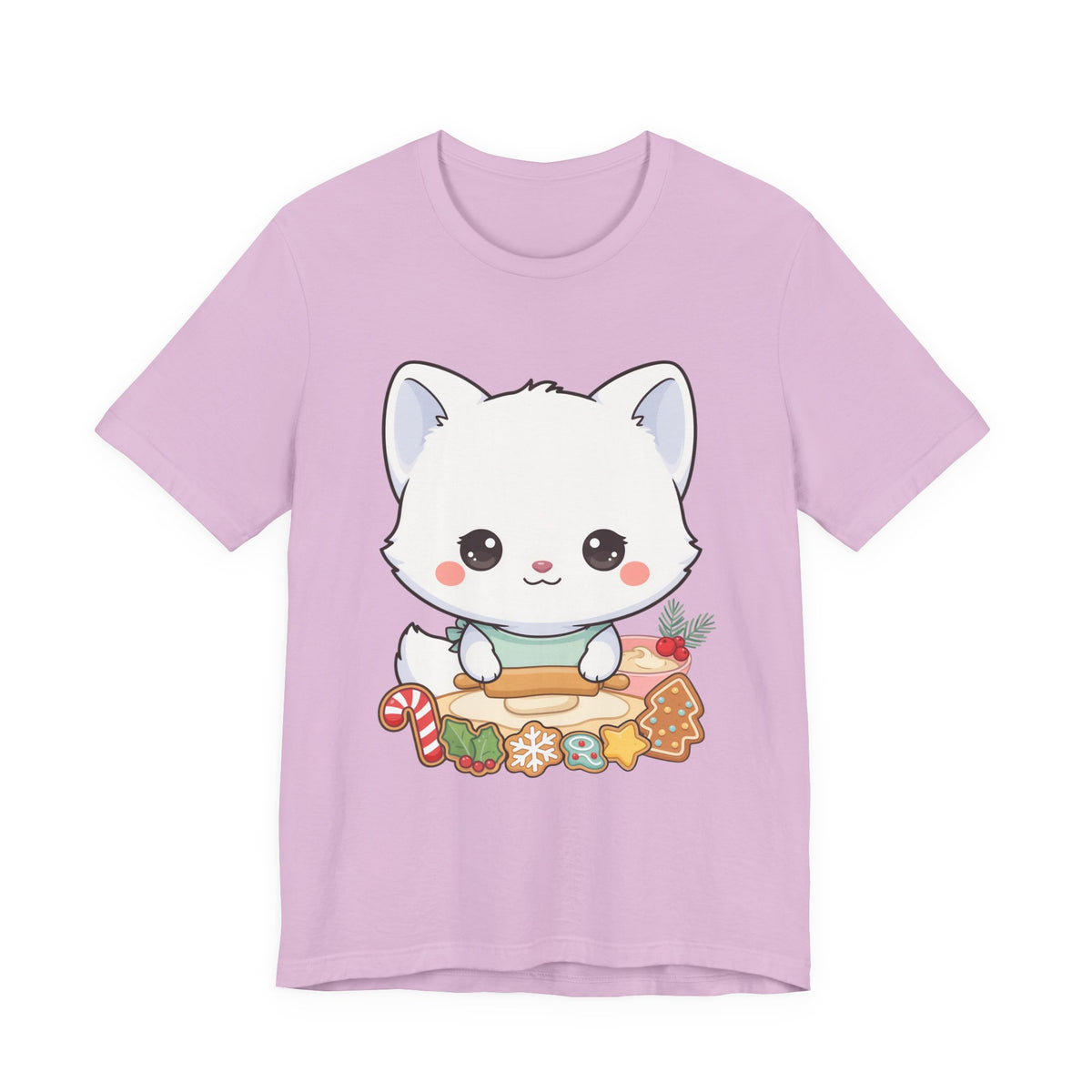 Kawaii Arctic Fox Christmas Baking T-Shirt