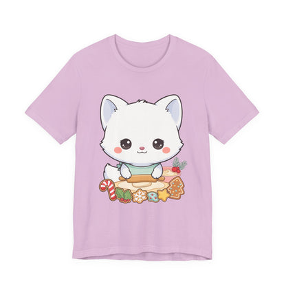 Kawaii Arctic Fox Christmas Baking T-Shirt
