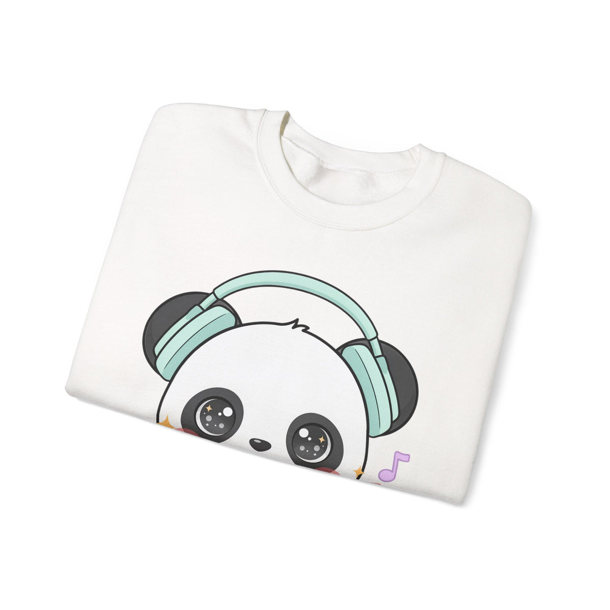 Kawaii Panda Music Sweatshirt, Cute Headphone Panda Crewneck