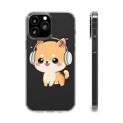 Kawaii Shiba Inu Phone Case – Music Lover Clear Case