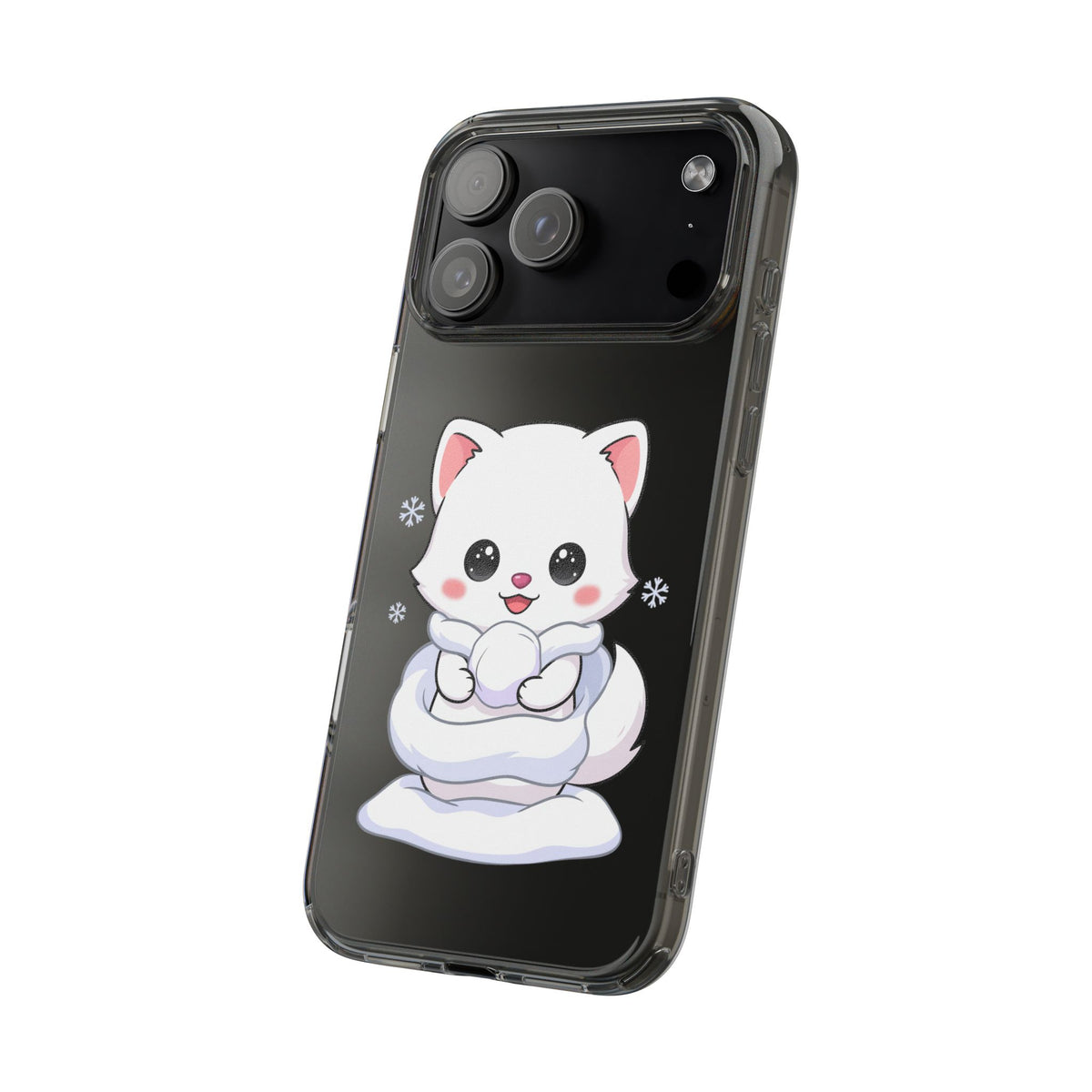 Kawaii Arctic Fox Phone Case, Cute Snow Day Gift