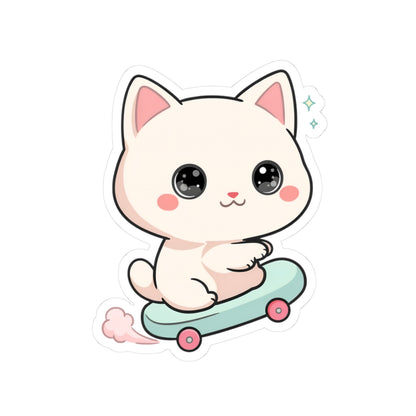 Kawaii Cat Skateboard Sticker for Cat Lovers