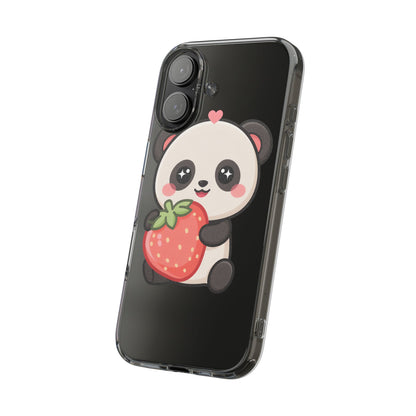 Kawaii Panda Phone Case, Sweet Strawberry Gift