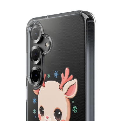 Christmas Reindeer Clear Impact-Resistant Phone Case