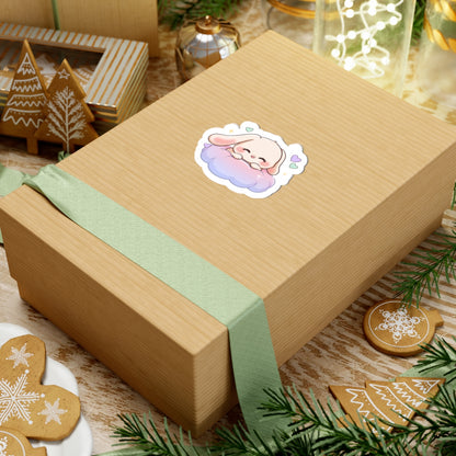 Kawaii Bunny Sticker on a Cloud for Cozy-Day Fans