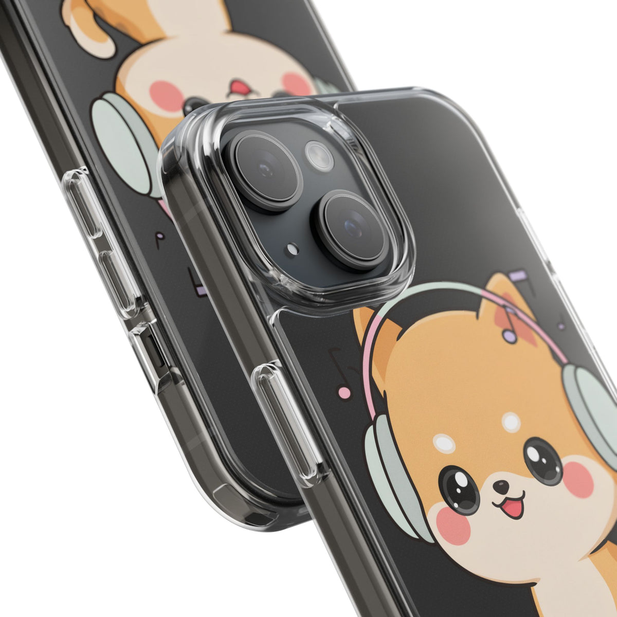 Kawaii Shiba Inu Phone Case – Music Lover Clear Case