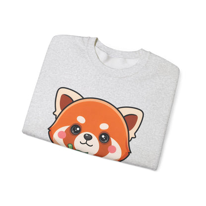 Kawaii Red Panda Sweatshirt, Cute Strawberry Hug Crewneck