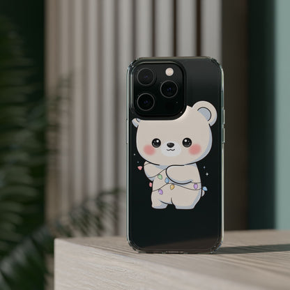 Kawaii Polar Bear Phone Case with Fairy Lights