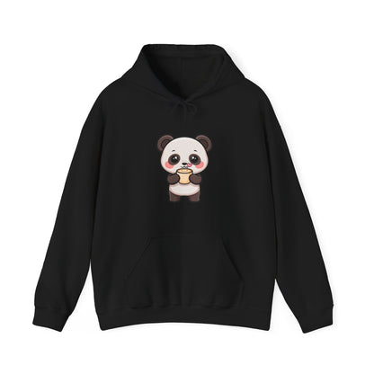 Kawaii Panda Latte Hoodie, Cute Coffee Lover Sweatshirt