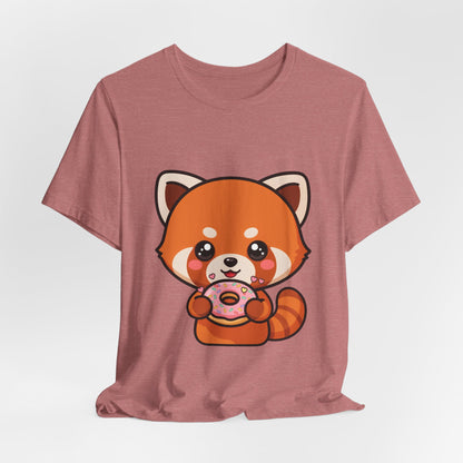 Red Panda Donut T-Shirt, Cute Kawaii Animal Tee