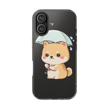 Shiba Inu Phone Case, Kawaii Rainy Day Pup