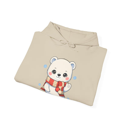Kawaii Polar Bear Christmas Hoodie, Cozy Holiday Sweatshirt