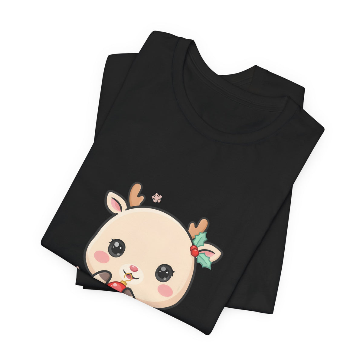 Kawaii Reindeer Christmas T-Shirt for Cute Holiday Style