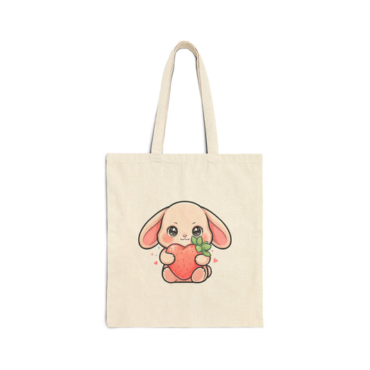 Kawaii Bunny Tote Bag, Sweet Strawberry Gift