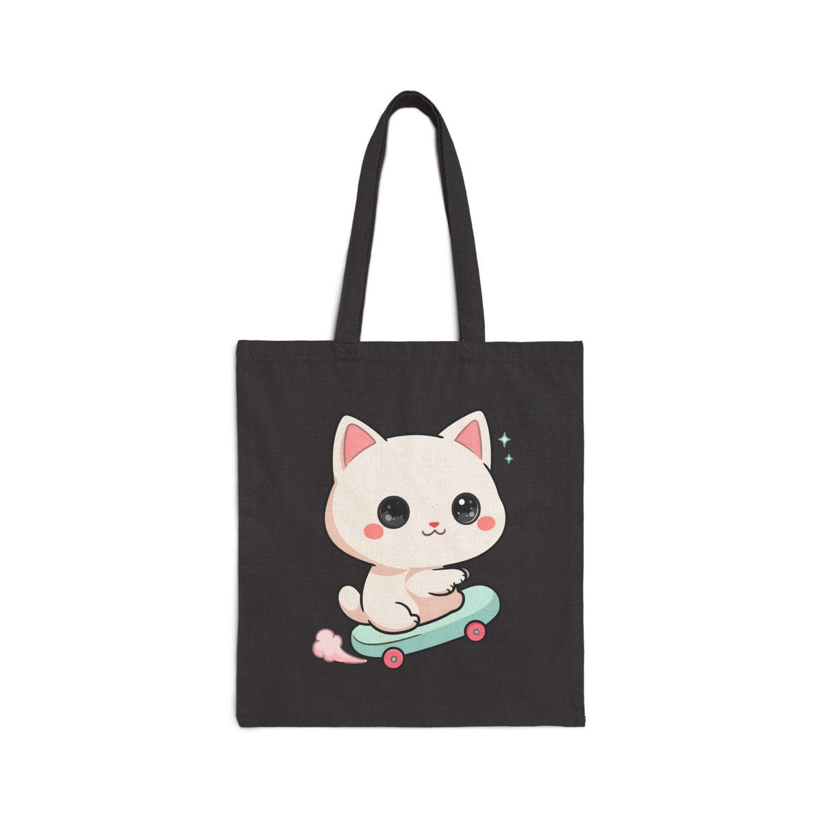 Kawaii Skateboard Cat Tote Bag for Cat Lovers
