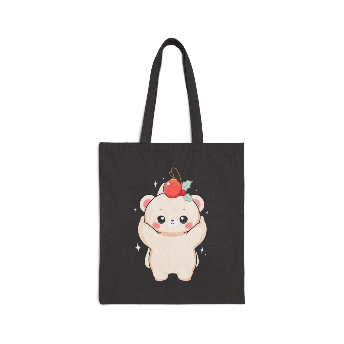 Kawaii Polar Bear Christmas Tote Bag for Cozy Holiday Cheer