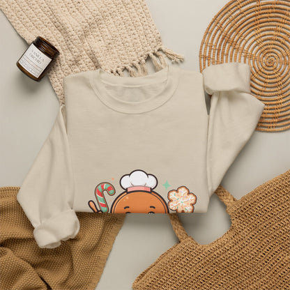 Kawaii Gingerbread Sweatshirt for Christmas Baking Fans