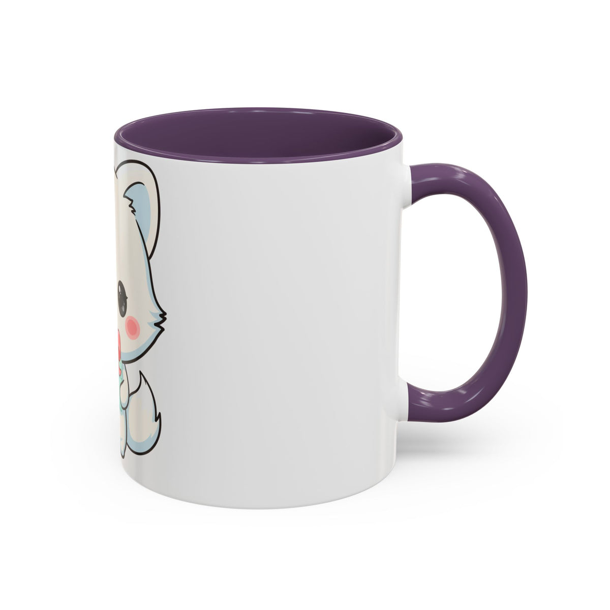Kawaii Arctic Fox Gift Mug, Cute Holiday Accent Coffee Mug