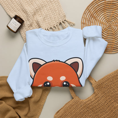 Kawaii Red Panda Sweatshirt, Cute Ice Cream Animal Crewneck