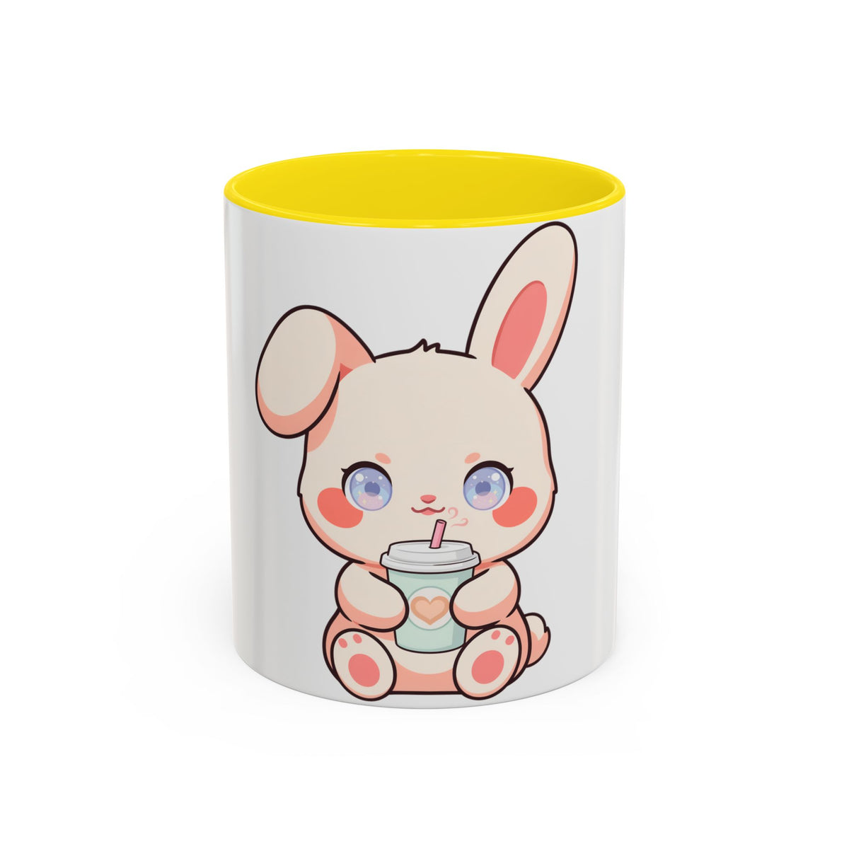 Kawaii Bunny Coffee Mug, Cute Latte Lover Accent Mug